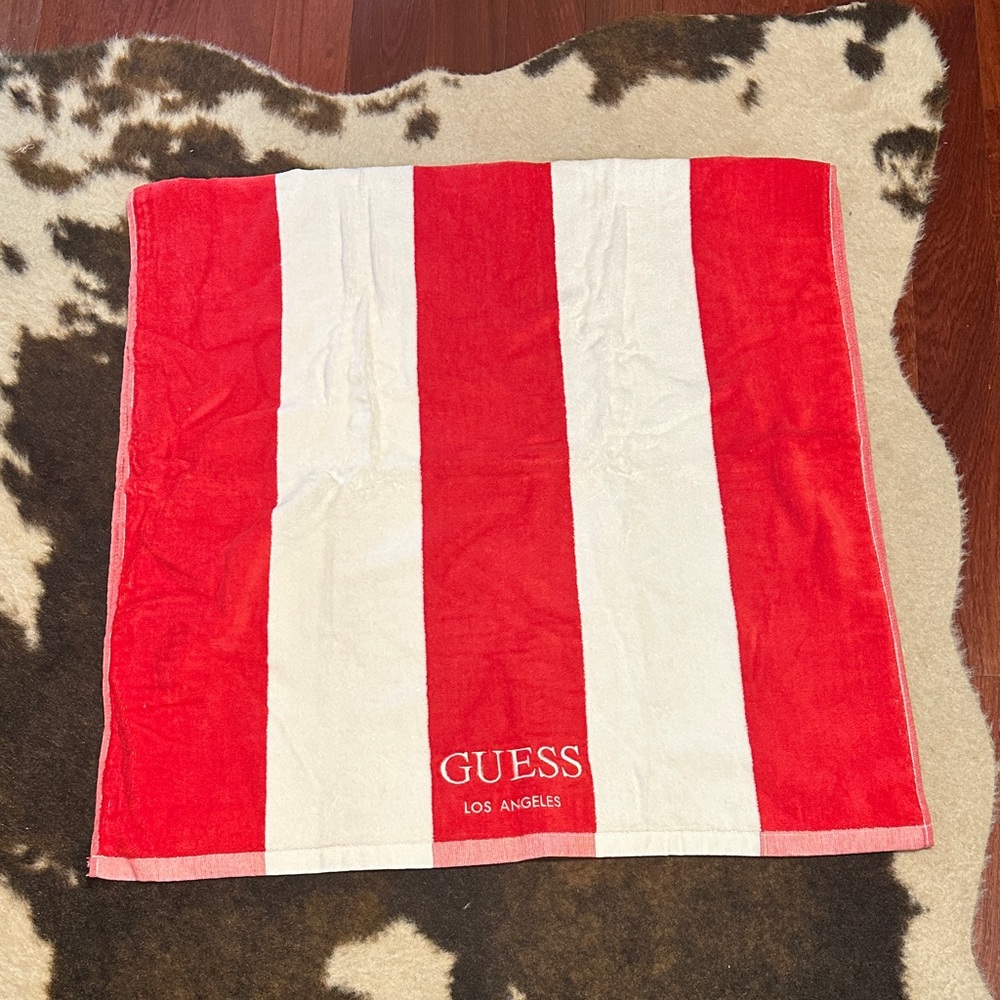 Guess Bold Red and White Towel